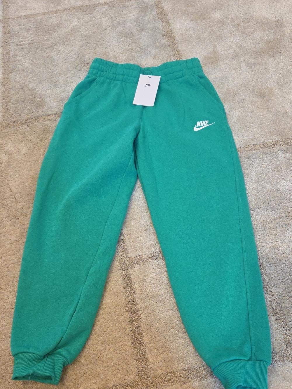 Nike Kids Teal Sweatpants with White Logo